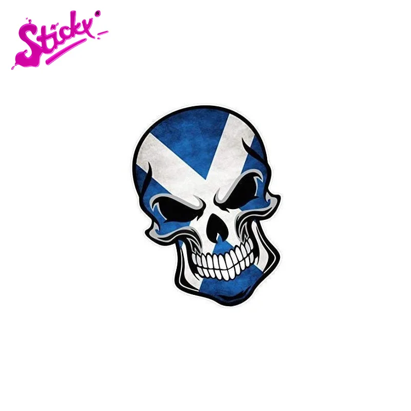 STICKY Gothic Biker Skull Design With Scotland Scottish Flag Saint Andrew's Cross Printed Vinyl Car Motorcycle Stickers
STICKY Gothic Biker Skull Design With Scotland Scottish Flag Saint Andrew's Cross Printed Vinyl Car Motorcycle Stickers