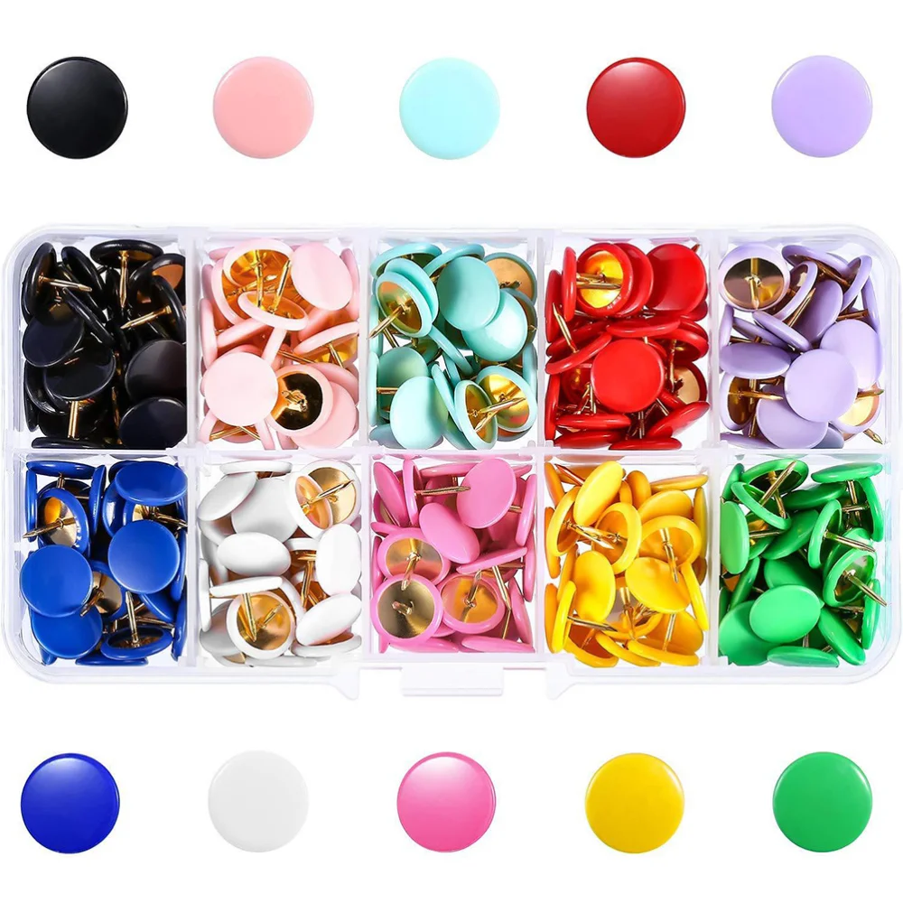 300pcs Colorful Thumbtack Set Beautiful Thumbtack for Home School Office (10 Grid Package, 10 Color)
300pcs Colorful Thumbtack Set Beautiful Thumbtack for Home School Office (10 Grid Package, 10 Color)