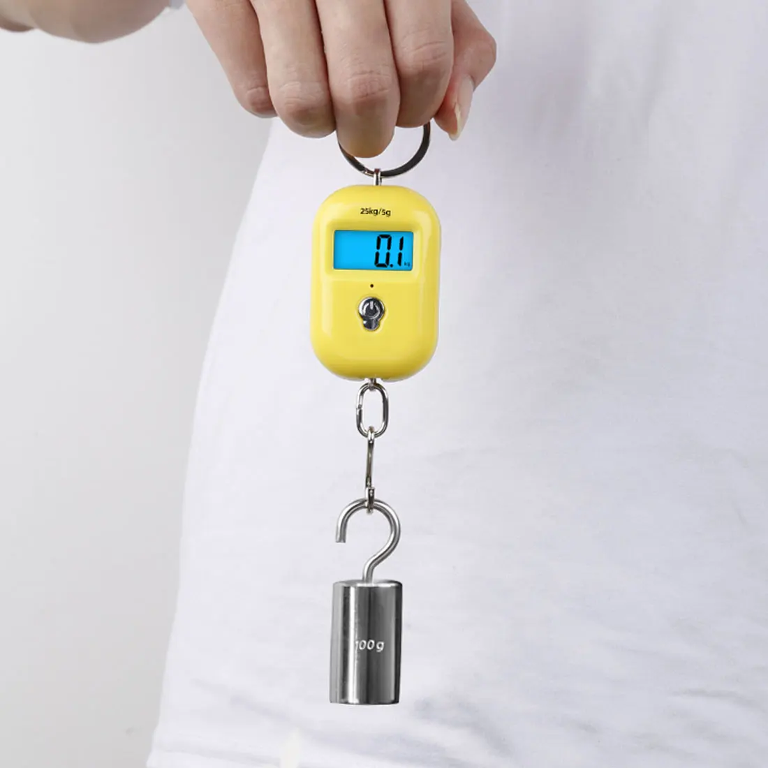 25Kg x 5g Digital Hanging Scale Mini Electronic Luggage Hook Scale LCD Backlight Kitchen Steelyard 
25Kg x 5g Digital Hanging Scale Mini Electronic Luggage Hook Scale LCD Backlight Kitchen Steelyard