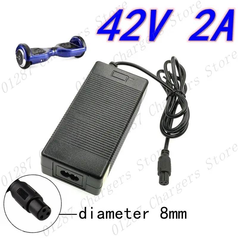 

NEW 42V 2A Universal Battery Charger, 100-240VAC Power Supply For Self Balancing Scooter Hoverboard UK/EU/US/AU Plug