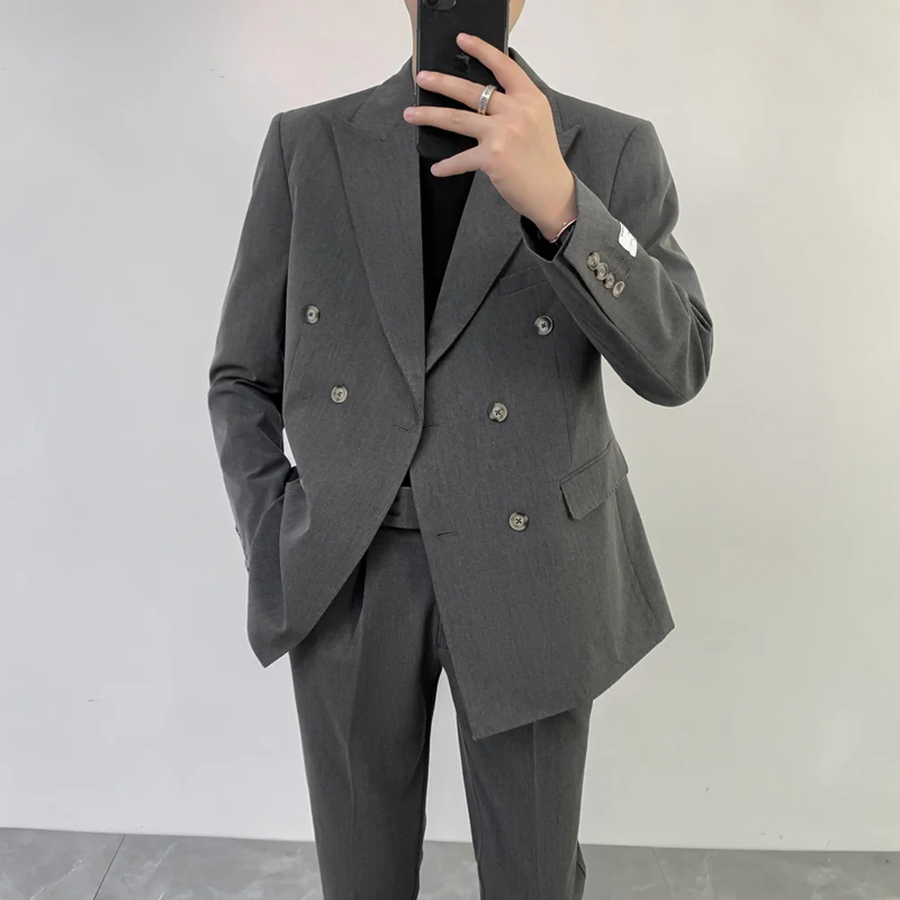 2021 Men Korean Loose Suit Solid Color Casual Wedding Suits for Mens 2 Pcs Set Business Dress Street Wear Social Costume Homme
2021 Men Korean Loose Suit Solid Color Casual Wedding Suits for Mens 2 Pcs Set Business Dress Street Wear Social Costume Homme
