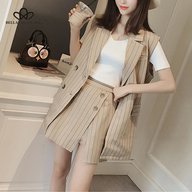 HStar women fashion blazer vest 2 Pieces Set sleeveless female jacket coat strip suit office lady blazer skirt suit
HStar women fashion blazer vest 2 Pieces Set sleeveless female jacket coat strip suit office lady blazer skirt suit