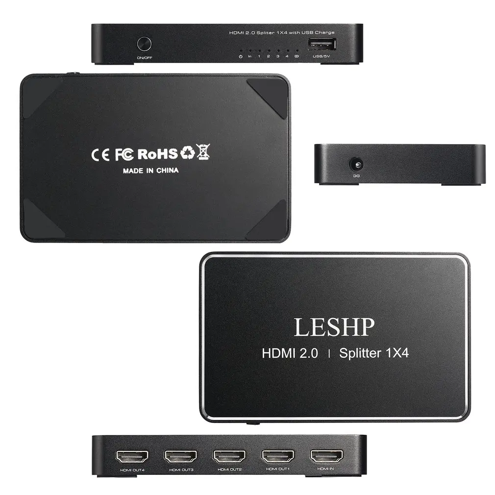 Leshp 1 Port HDMI-compatible Input 4 Port HDMI-compatible Output 2.0 Splitter With Usb Support 1080P 3D Compliant 2.0 Hdcp 2.2
Leshp 1 Port HDMI-compatible Input 4 Port HDMI-compatible Output 2.0 Splitter With Usb Support 1080P 3D Compliant 2.0 Hdcp 2.2