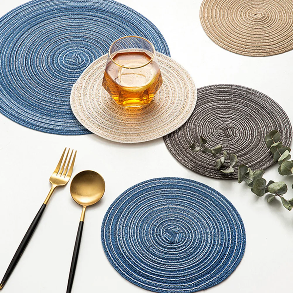 Woven Round Placemat Table Mat Pad Heat Resistant Bowls Coffee Cups Coaster Non-Slip Tableware Mat Home Decoration Kitchen Tool
Woven Round Placemat Table Mat Pad Heat Resistant Bowls Coffee Cups Coaster Non-Slip Tableware Mat Home Decoration Kitchen Tool