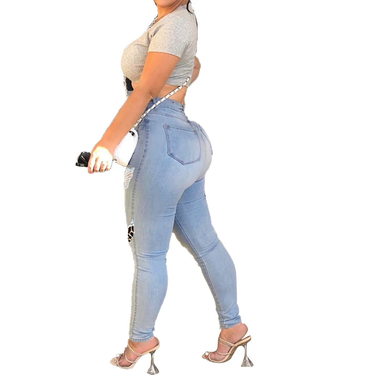 Plus Size L--5XL Fashion Women Jeans All Matching Leopard Patchwork Holes Ripped Strechy Pencil Jeans Comfortable Denim Pants
Plus Size L--5XL Fashion Women Jeans All Matching Leopard Patchwork Holes Ripped Strechy Pencil Jeans Comfortable Denim Pants
