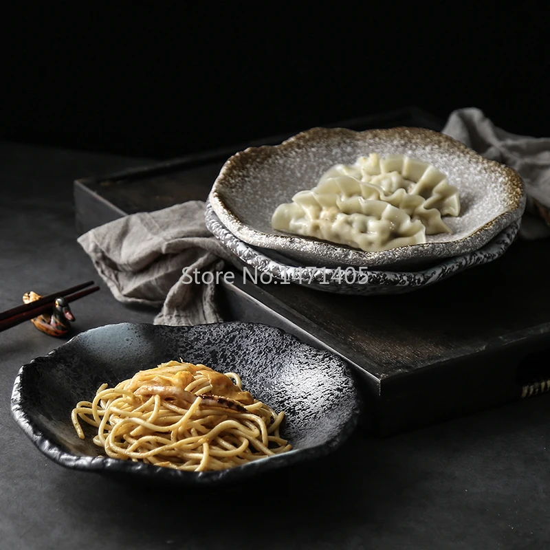 Retro Stoneware Tableware Japanese Restaurant Characteristic Creative Ceramic Plate Home Dim Sum Cold Dish Snack Plate
Retro Stoneware Tableware Japanese Restaurant Characteristic Creative Ceramic Plate Home Dim Sum Cold Dish Snack Plate