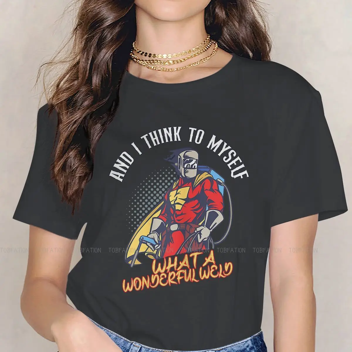 Welding Welder Women T Shirt And I Think To Myself What A Wonderful Weld Female Tops Harajuku Tees Ladies 5XL Oversized Tshirt
Welding Welder Women T Shirt And I Think To Myself What A Wonderful Weld Female Tops Harajuku Tees Ladies 5XL Oversized Tshirt