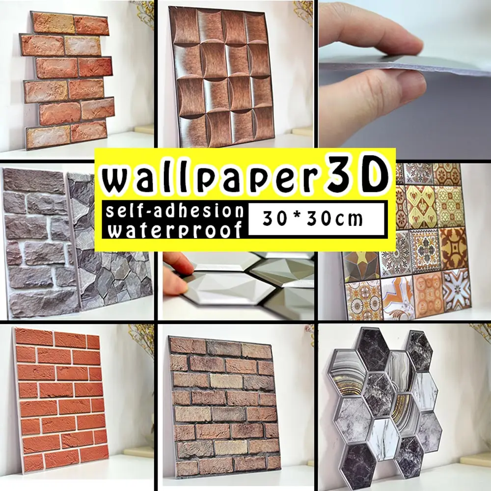10PCS Premium 3D Tile Wallpaper DIY Brick Stone Self Adhesive Waterproof Kitchen Oilproof Bathroom Living Room Tile Stickers
10PCS Premium 3D Tile Wallpaper DIY Brick Stone Self Adhesive Waterproof Kitchen Oilproof Bathroom Living Room Tile Stickers