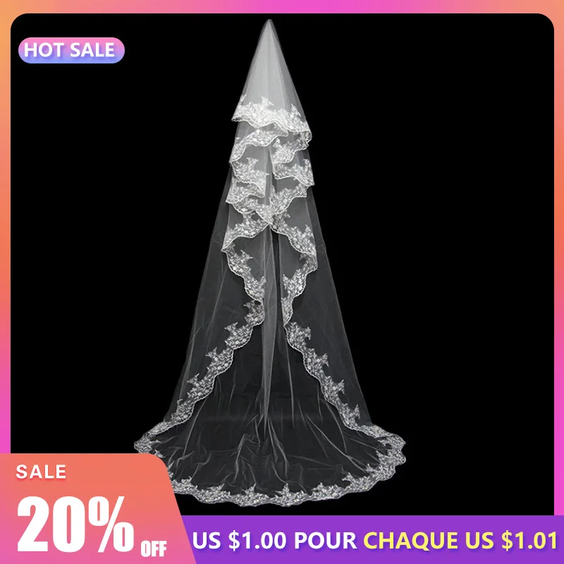 YILIBER Wedding accessories, bridal veil, 3m tail embroidered veil, lace veil, bridal accessories
YILIBER Wedding accessories, bridal veil, 3m tail embroidered veil, lace veil, bridal accessories