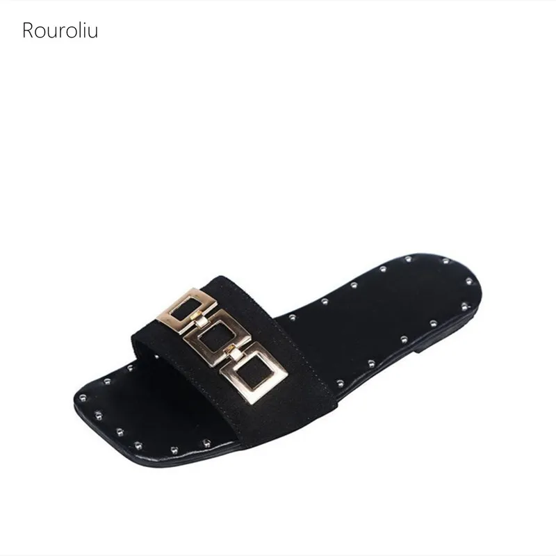 Rouroliu 2021 Summer Metal Chain Slippers Outdoor Square Toe Beach Slides Low Heel Shoes Slippers Plus Size 36-43
Rouroliu 2021 Summer Metal Chain Slippers Outdoor Square Toe Beach Slides Low Heel Shoes Slippers Plus Size 36-43