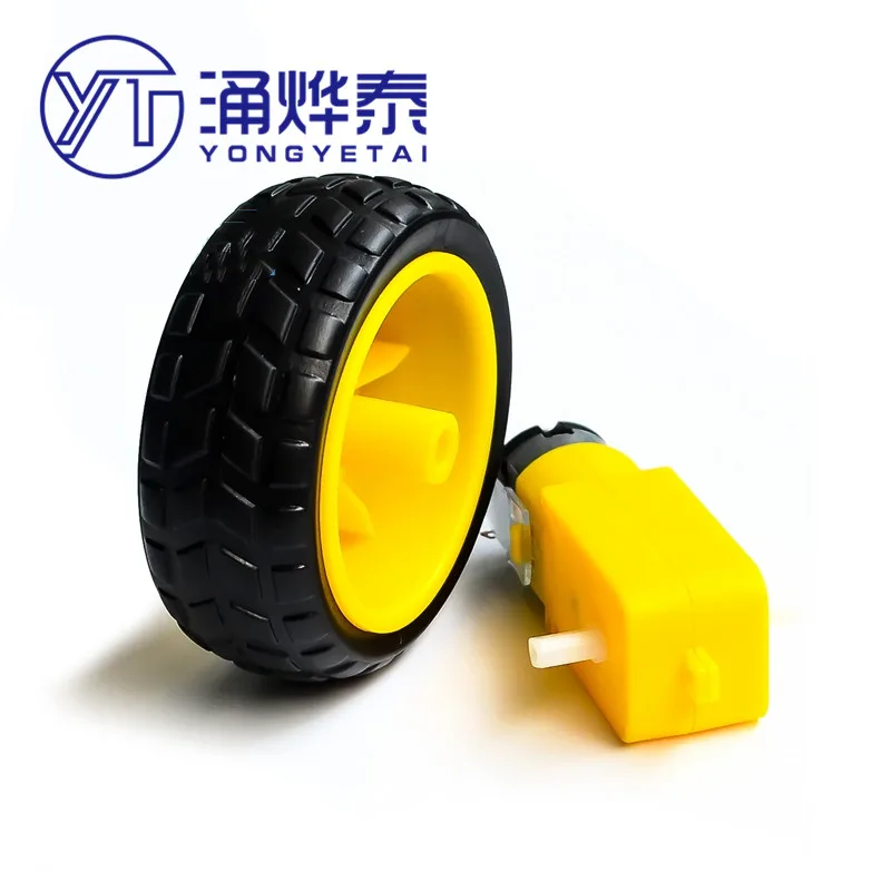 YYT 1Set Smart car chassis Robot tire + DC gear motor set Wheel Motor TT Motor DC3V-6V geared motor Rubber wheel
YYT 1Set Smart car chassis Robot tire + DC gear motor set Wheel Motor TT Motor DC3V-6V geared motor Rubber wheel