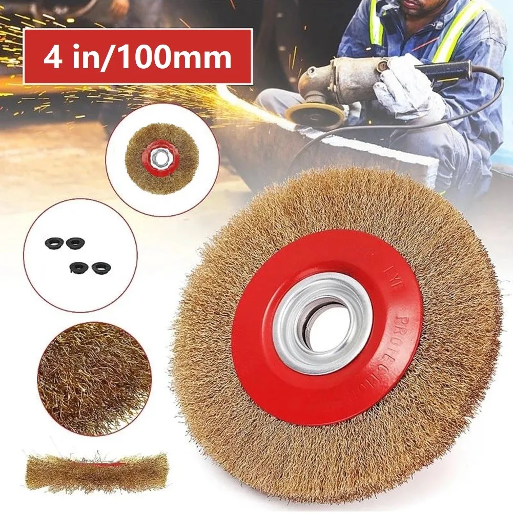1 Pcs Wire Wheel Brush Buffing Brush 100mm/4 inch W/ Adaptor Rings For Bench Grinder Polishing Tools Accessories
1 Pcs Wire Wheel Brush Buffing Brush 100mm/4 inch W/ Adaptor Rings For Bench Grinder Polishing Tools Accessories