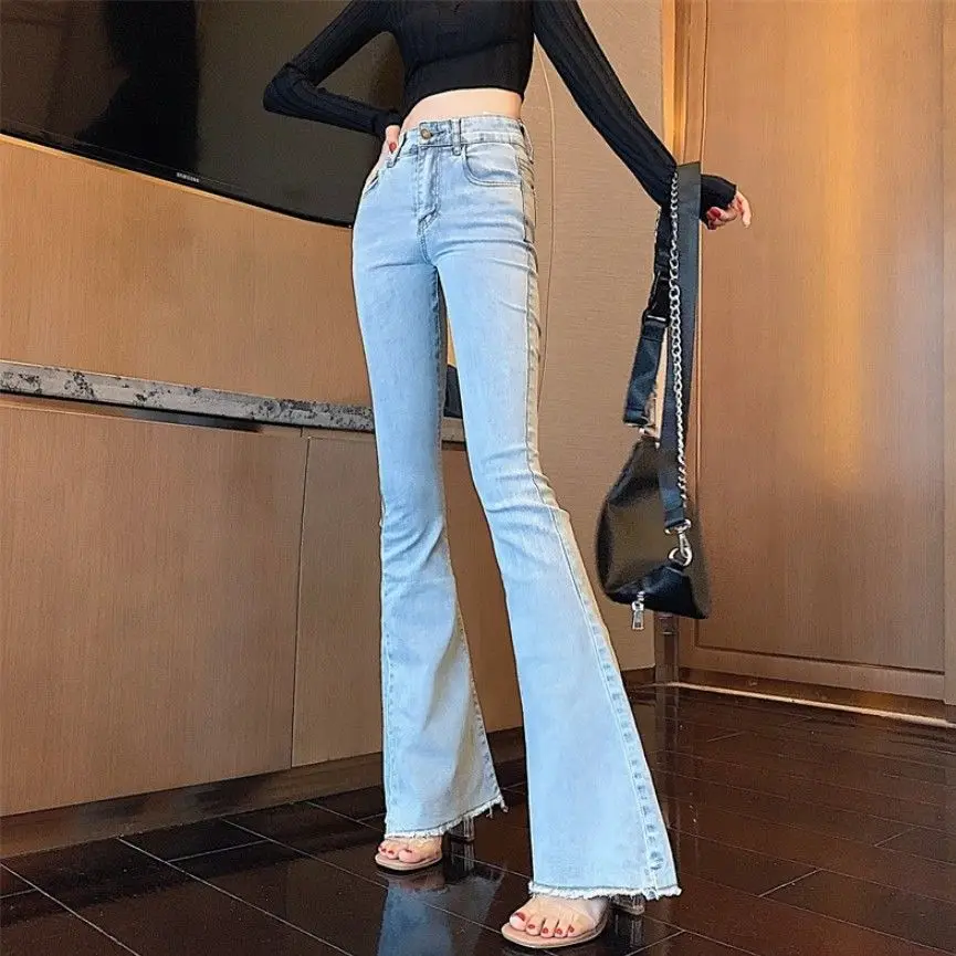 Women's Streetwear High Waist Micro Flared Jeans Female Spring Summer Slim Long Denim Long Pants For Women
Women's Streetwear High Waist Micro Flared Jeans Female Spring Summer Slim Long Denim Long Pants For Women