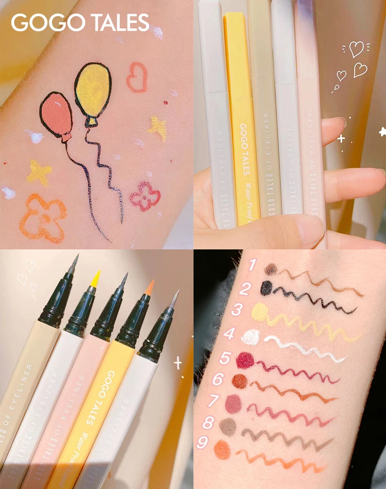 Bright Color Light Smooth Liquid Eyeliner Pen 9 Colors Long Lasting Waterproof Matte Pigment Soft Touch Easy to Wear Eye Makeup
Bright Color Light Smooth Liquid Eyeliner Pen 9 Colors Long Lasting Waterproof Matte Pigment Soft Touch Easy to Wear Eye Makeup