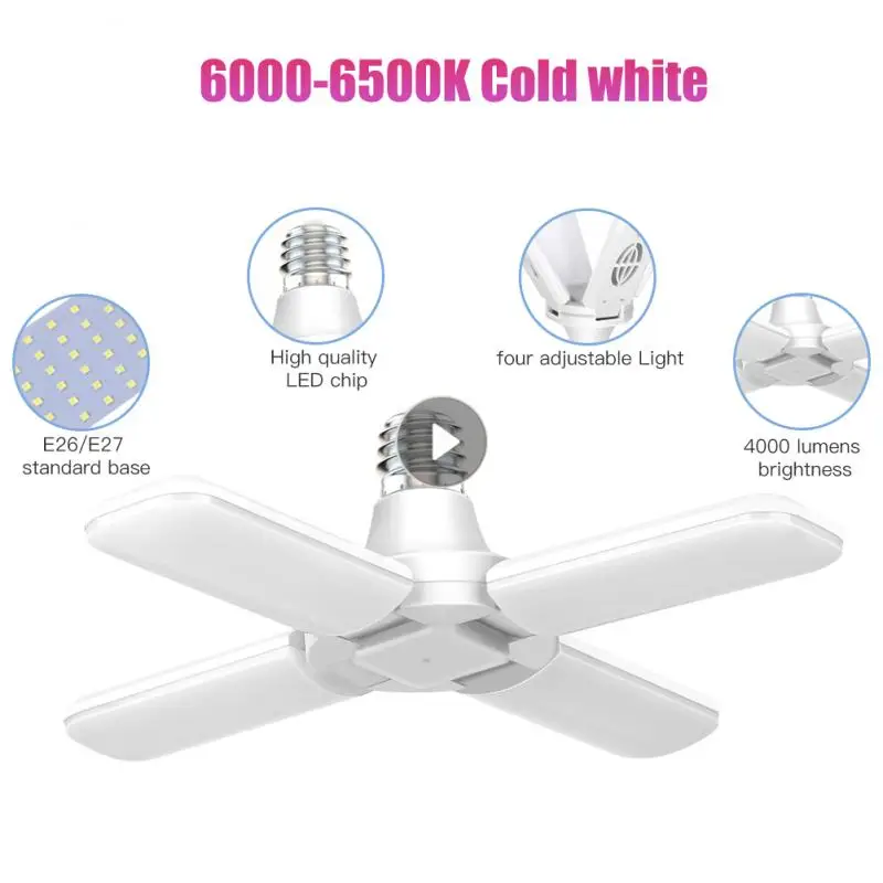 E26 LED Bulbs Garage LED Lamp 3 Foldable Fan Blade Light Living Room Store Warehouse Supermarket AC 85-265V Light Bulb LED Light
E26 LED Bulbs Garage LED Lamp 3 Foldable Fan Blade Light Living Room Store Warehouse Supermarket AC 85-265V Light Bulb LED Light