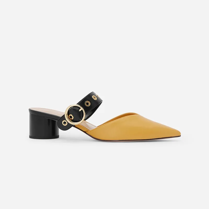 2021 summer new Korean version small high heel round heel women's sandals belt buckle pointed back hollow women's shoes
2021 summer new Korean version small high heel round heel women's sandals belt buckle pointed back hollow women's shoes