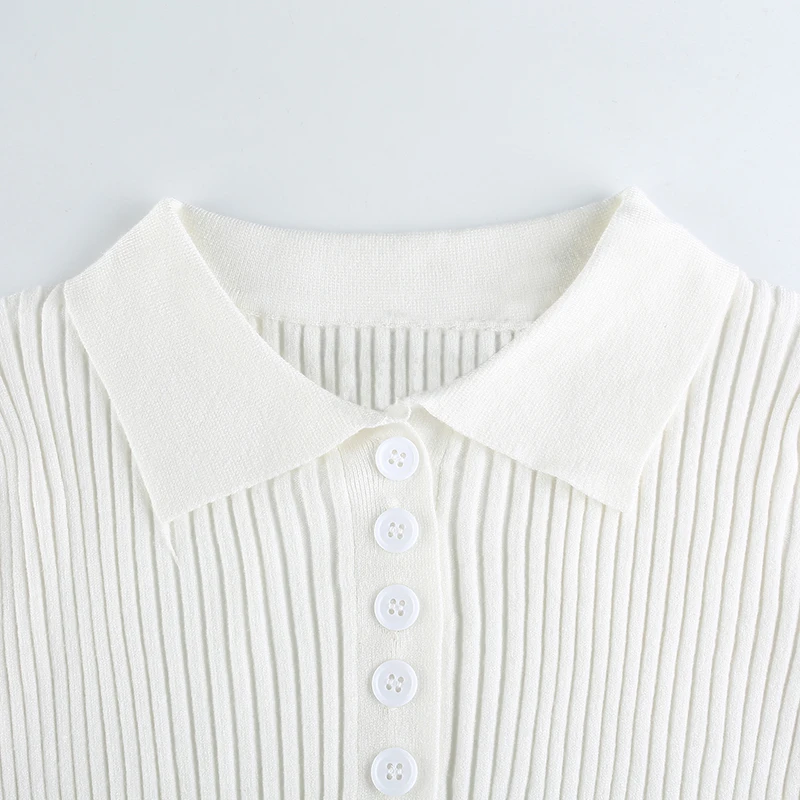 Streetwear Ribbed Casual Tshirts Cotton Women Summer Short Sleeve Crop T Shirt Ladies Turn-down Collar Solid White Tee Shirt
Streetwear Ribbed Casual Tshirts Cotton Women Summer Short Sleeve Crop T Shirt Ladies Turn-down Collar Solid White Tee Shirt