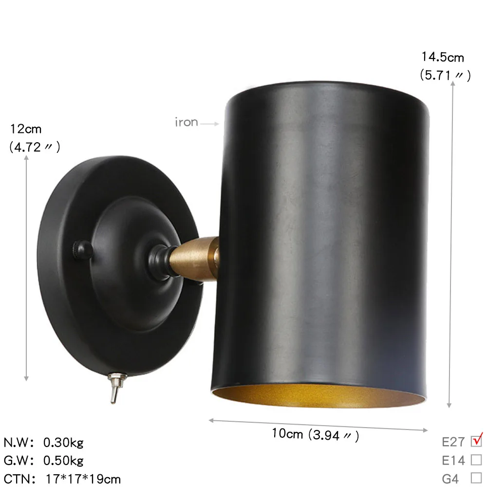 Industrial style Modern creative wall lamp wall light Iron lamp loft E27 LED for stairway living room bedroom hotel project
Industrial style Modern creative wall lamp wall light Iron lamp loft E27 LED for stairway living room bedroom hotel project