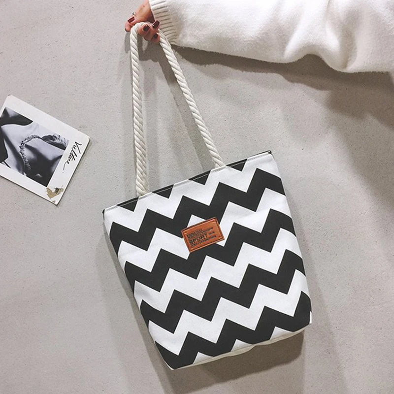 Simple Striped Handbags Women's Shopping Bag Casual Canvas Women Shoulder Bags Large Capacity Ladies Travel Bag Totes Purses
Simple Striped Handbags Women's Shopping Bag Casual Canvas Women Shoulder Bags Large Capacity Ladies Travel Bag Totes Purses