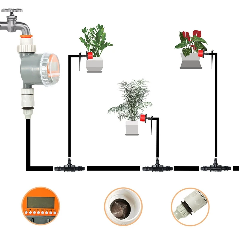 Garden Watering Water Timer Automatic Watering Irrigation Controllers System LCD Digital Irrigation Timer
Garden Watering Water Timer Automatic Watering Irrigation Controllers System LCD Digital Irrigation Timer