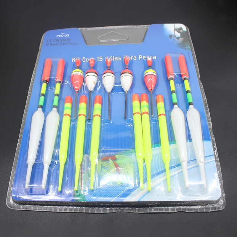 1 set (15Pcs) Vertical Buoy Sea Fishing Floats Assorted Size for Most Type of Angling with Attachment Rubbers Fishing Lures
1 set (15Pcs) Vertical Buoy Sea Fishing Floats Assorted Size for Most Type of Angling with Attachment Rubbers Fishing Lures