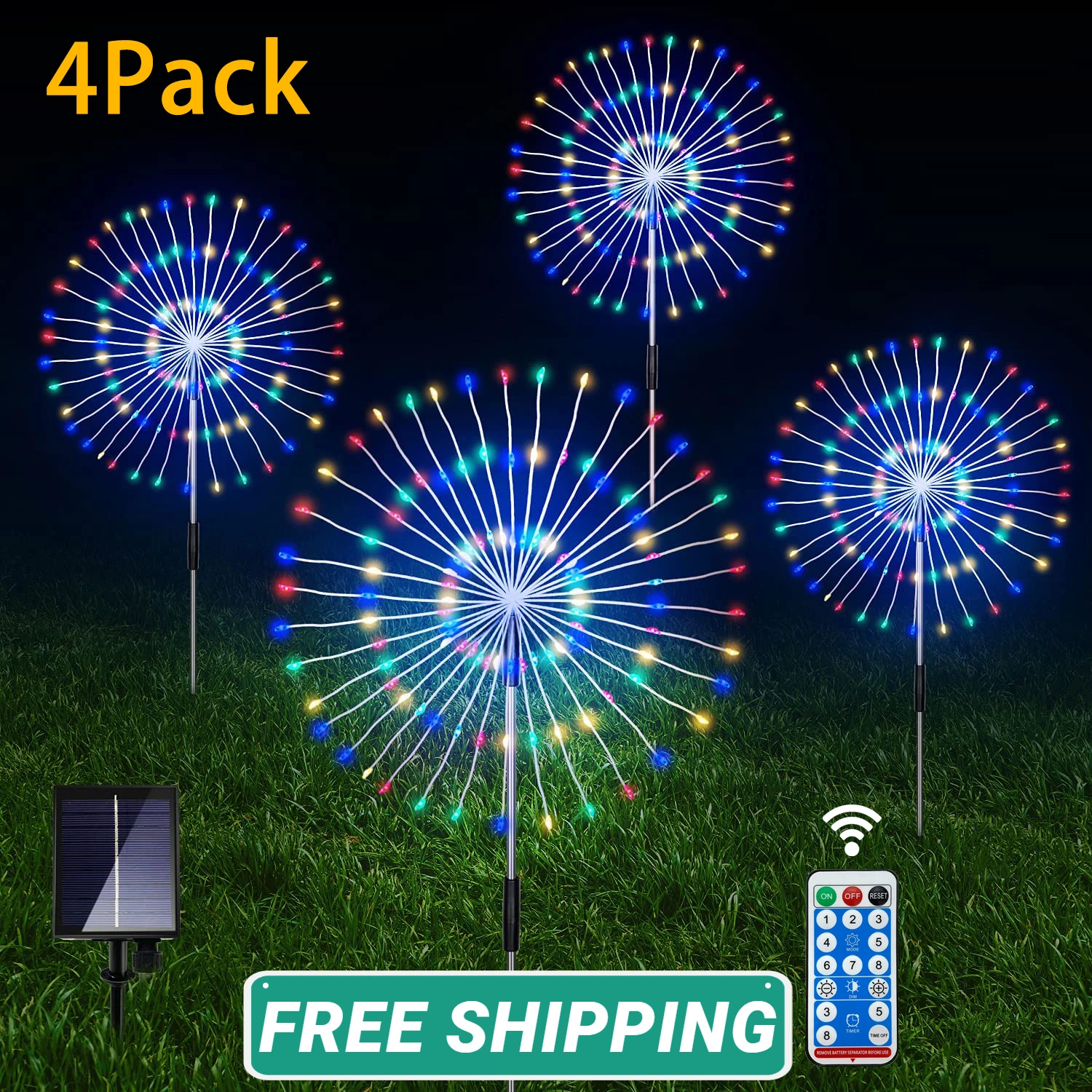 2022 NEW Outdoor Solar Garden Lights 4 Pack 120 LED Waterproof Solar Fireworks Lamp with Remote for Patio Pathway Lawn Decor
2022 NEW Outdoor Solar Garden Lights 4 Pack 120 LED Waterproof Solar Fireworks Lamp with Remote for Patio Pathway Lawn Decor