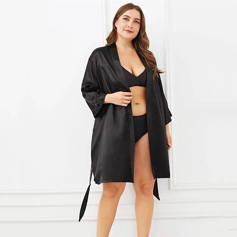Women's Satin Silk Woman Robe Female Lace Bathrobe Womens Robes Sleepwear Ladies Sexy Robe For Women 
Women's Satin Silk Woman Robe Female Lace Bathrobe Womens Robes Sleepwear Ladies Sexy Robe For Women