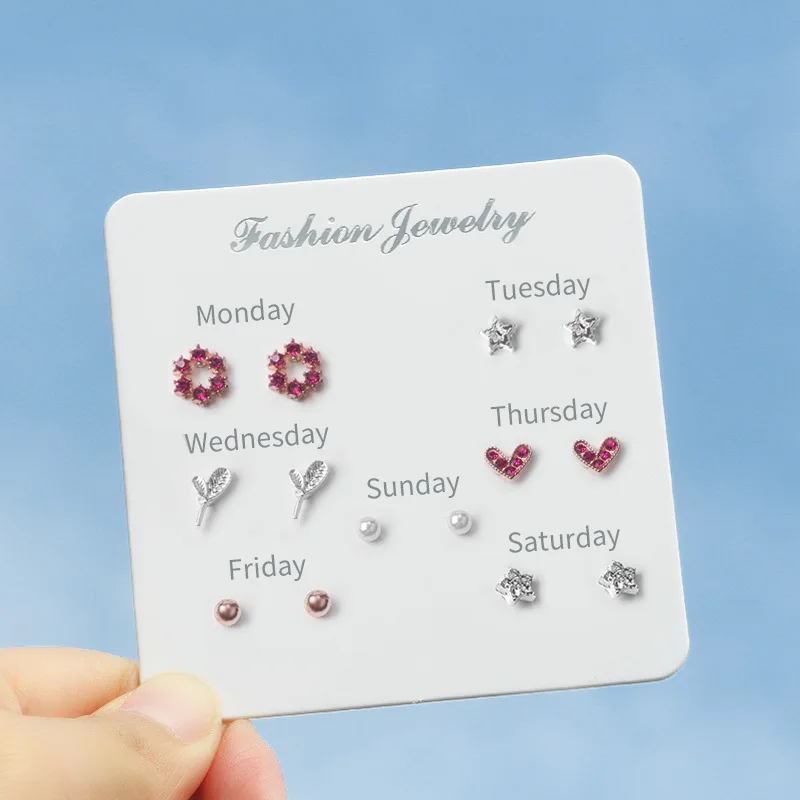 2021 New Trend Fashion Stud Earrings Set For Women Statement Heart Star Snowflake Flower Crystal Pearl One Week Not Repeating
2021 New Trend Fashion Stud Earrings Set For Women Statement Heart Star Snowflake Flower Crystal Pearl One Week Not Repeating