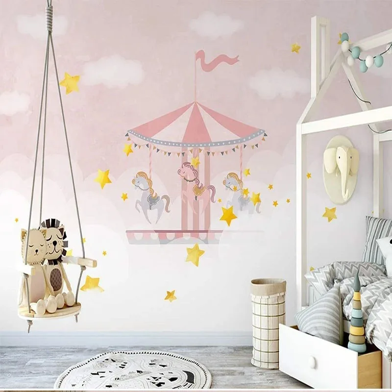 Custom Mural Wallpaper 3D Hand Painted Pink Carousel Children's Room Cute Background Wall Self-Adhesive Poster Papel De Parede
Custom Mural Wallpaper 3D Hand Painted Pink Carousel Children's Room Cute Background Wall Self-Adhesive Poster Papel De Parede
