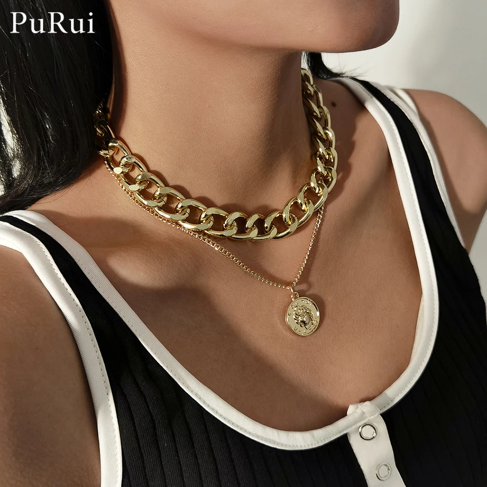 PuRui Gold Color Portrait Coin Chain Choker Necklace for Women Mom Valentine's Day Couples Gifts Chunky Chain Necklaces Jewelry
PuRui Gold Color Portrait Coin Chain Choker Necklace for Women Mom Valentine's Day Couples Gifts Chunky Chain Necklaces Jewelry