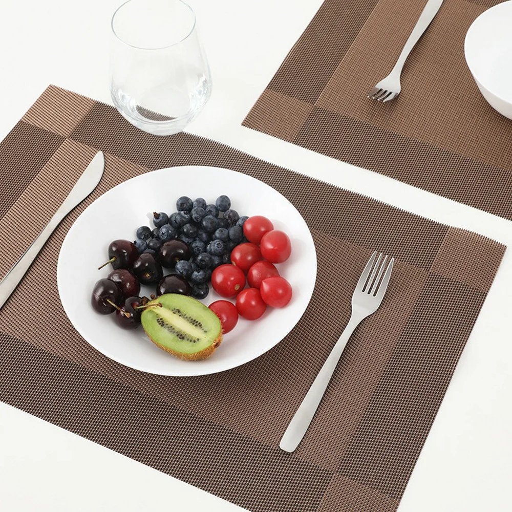 

4-piece Meal Mat Solid Color Pvc Placemat 30*45cm Moisture-proof Non-slip Waterproof Heat-insulating Dining Mat Kitchen Mat