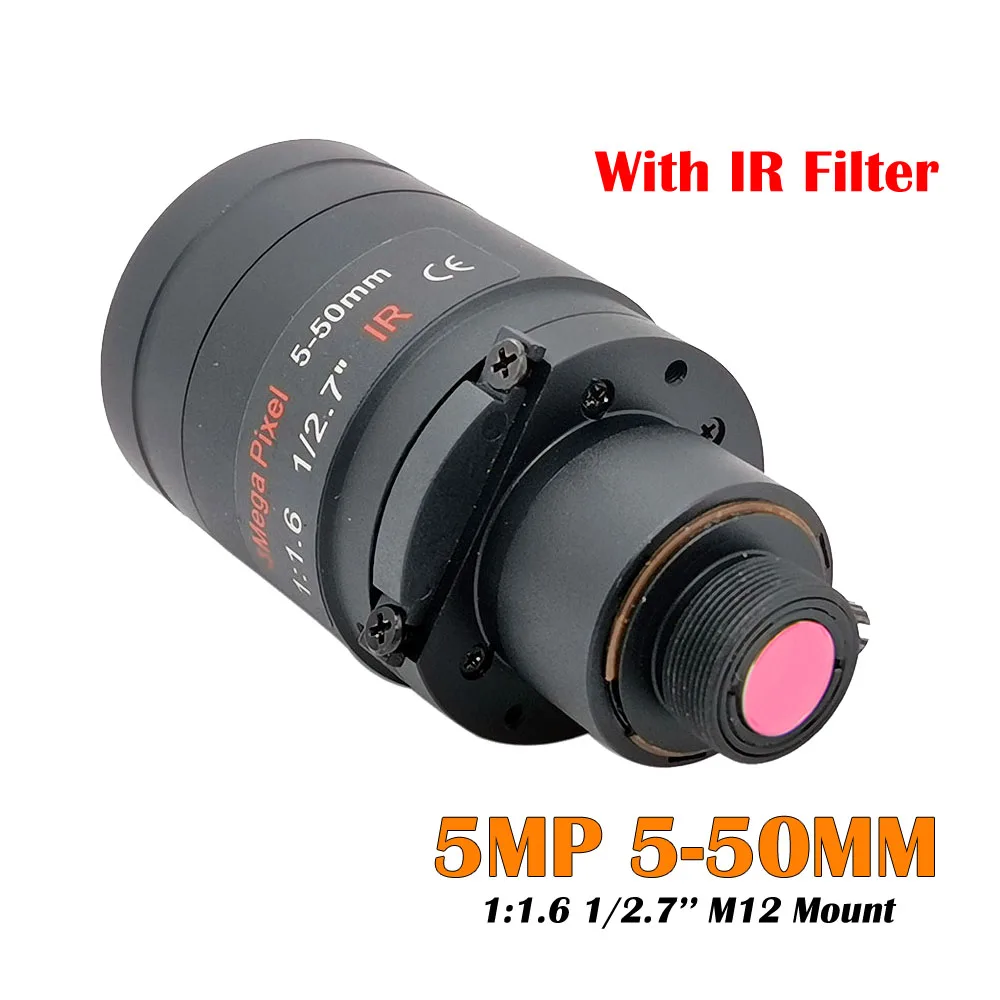 HD 5Megapixel Varifocal Lens 5-50mm Long Distance View M12 1/2.7 inch Mount Manual Focus And Zoom HD CCTV Lens For Action Camera
HD 5Megapixel Varifocal Lens 5-50mm Long Distance View M12 1/2.7 inch Mount Manual Focus And Zoom HD CCTV Lens For Action Camera