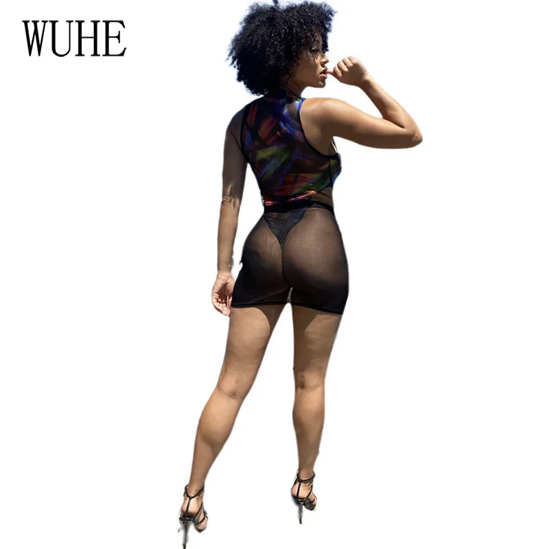 WUHE Sexy Mesh Patchwork Two Piece Suits See Through Print Deep V Neck Slim Bodysuits and Mini Skirts Nightclub Party Outfits
WUHE Sexy Mesh Patchwork Two Piece Suits See Through Print Deep V Neck Slim Bodysuits and Mini Skirts Nightclub Party Outfits