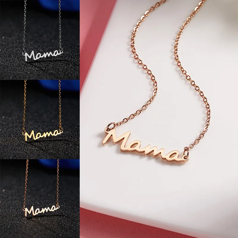 New Stainless Steel Mama Letters Clavicle Chain Women Mom Necklace Female Pendant Necklaces Creative Mother's Day Gift Jewelry
New Stainless Steel Mama Letters Clavicle Chain Women Mom Necklace Female Pendant Necklaces Creative Mother's Day Gift Jewelry