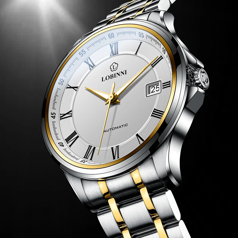 

Switzerland Luxury Brand LOBINNI Japan Import NH35A Automatic Mechanical Men's Watches Sapphire 50M Waterproof Clock L9008M-2