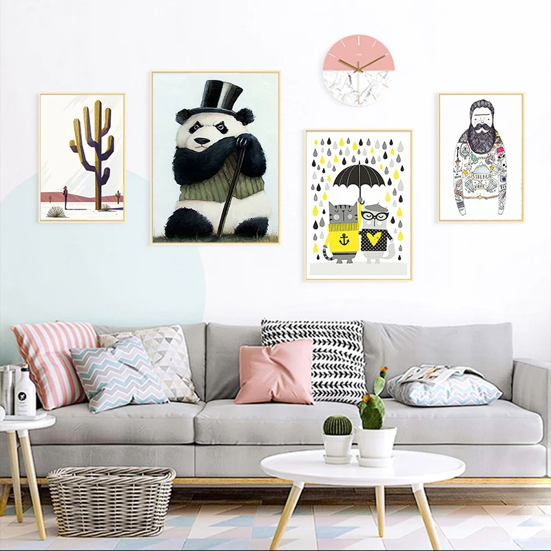 Simple Nordic Style Prints Cartoon Panda Posters Canvas Painting Wall Art Umbrella Picture Baby Kids Room Cat Home Decoration
Simple Nordic Style Prints Cartoon Panda Posters Canvas Painting Wall Art Umbrella Picture Baby Kids Room Cat Home Decoration