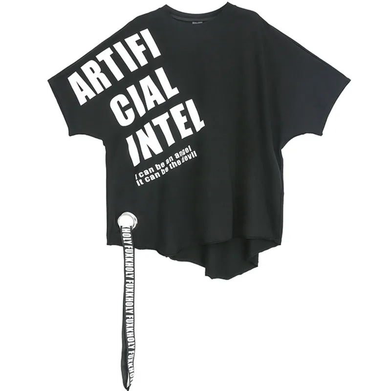 QING MO Large Size Hedging T-shirt Woman 2021 Summer The New Personality Irregular T-shirt Letter Printing Coat LHXX475
QING MO Large Size Hedging T-shirt Woman 2021 Summer The New Personality Irregular T-shirt Letter Printing Coat LHXX475