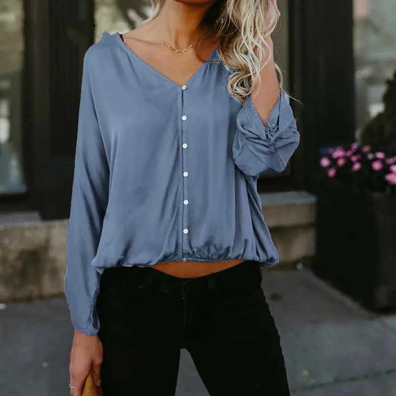 Women'S Blouses Shirts New Spring Summer Casual V Neck Long Sleeve Casual Shirts
Women'S Blouses Shirts New Spring Summer Casual V Neck Long Sleeve Casual Shirts