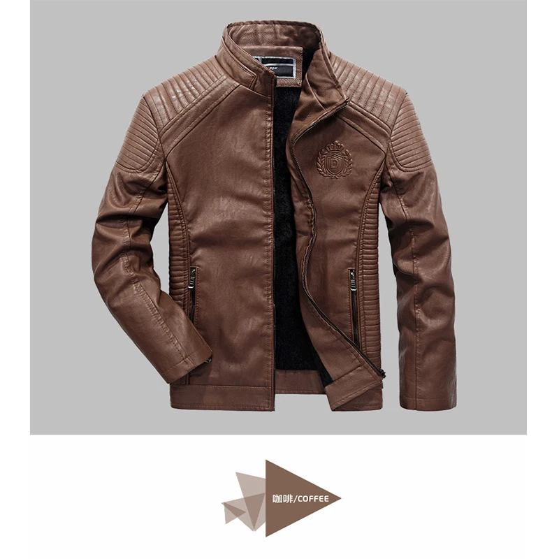 Autumn and winter men's plush leather jacket casual leather jacket stand-up collar motorcycle jacket plus size men's clothing
Autumn and winter men's plush leather jacket casual leather jacket stand-up collar motorcycle jacket plus size men's clothing