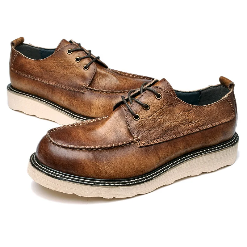 European Style Big Head Soft Leather Oxfords Men's Casual Wild Retro British Simple All-match Daily Shoes Man
European Style Big Head Soft Leather Oxfords Men's Casual Wild Retro British Simple All-match Daily Shoes Man