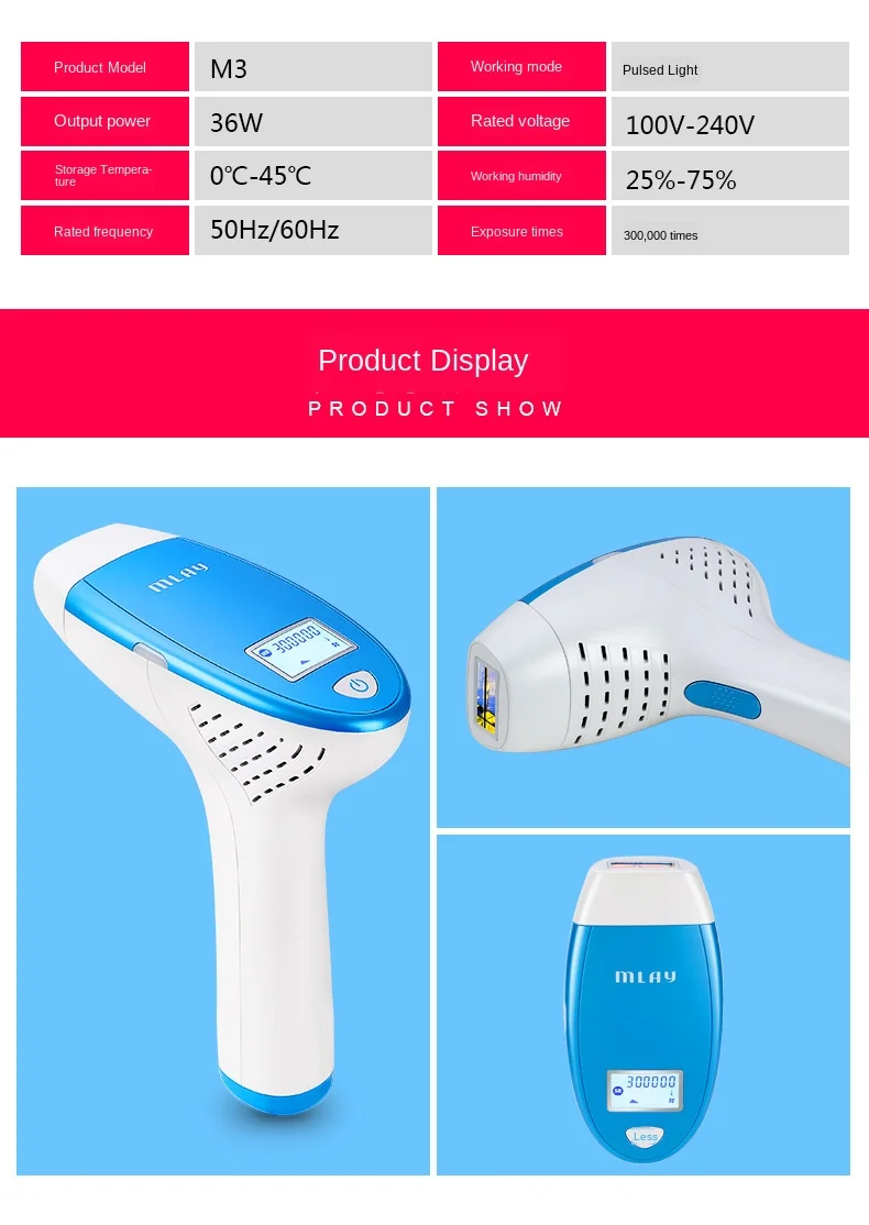 M3 500000 household IPL facial and body hair removal + skin rejuvenation + acne removal
M3 500000 household IPL facial and body hair removal + skin rejuvenation + acne removal