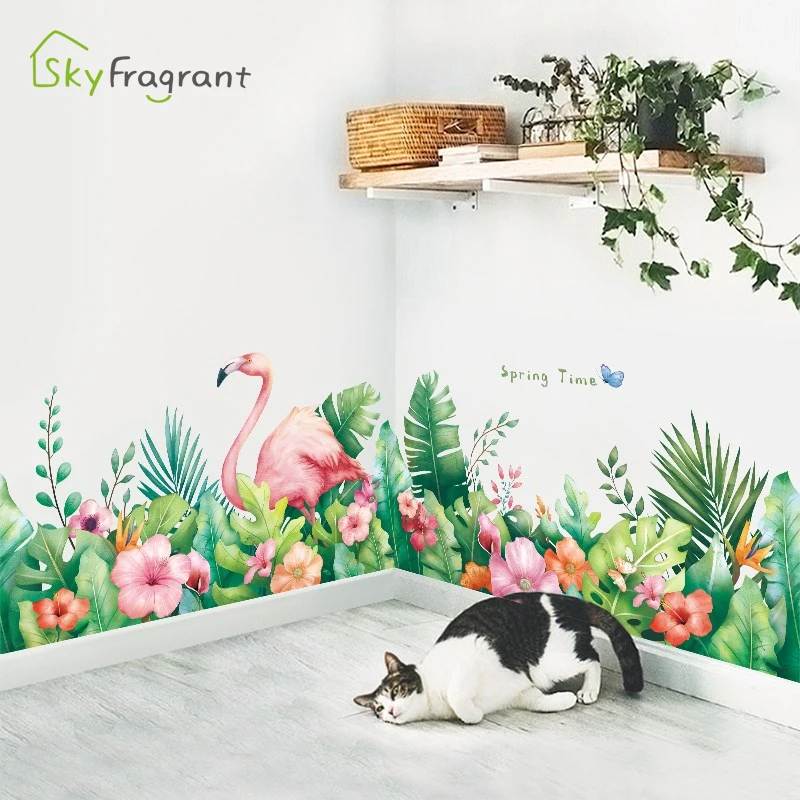 Creative Plant Flamingo Wall Stickers Home Wall Decorations Living Room Bedroom Skirting Wall Decoration Self Adhesive Stickers
Creative Plant Flamingo Wall Stickers Home Wall Decorations Living Room Bedroom Skirting Wall Decoration Self Adhesive Stickers