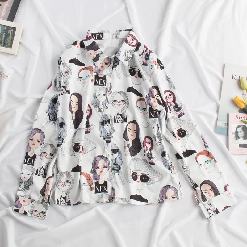 Wihte Shirts Spring Fall Women Clothing Korean Fashion Kawaii Anime Tops Turn-down Collar Blusas Long Sleeve Blouse Loose
Wihte Shirts Spring Fall Women Clothing Korean Fashion Kawaii Anime Tops Turn-down Collar Blusas Long Sleeve Blouse Loose