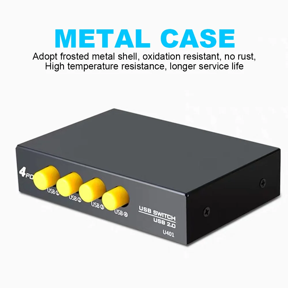 4 in 1 Out USB Sharing Switch Box 4 Ports USB2.0 Sharing Device Switch Switcher Adapter Box for Scanner Printer Camera Keyboard
4 in 1 Out USB Sharing Switch Box 4 Ports USB2.0 Sharing Device Switch Switcher Adapter Box for Scanner Printer Camera Keyboard