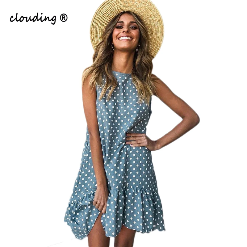 2021 New Women's Round Neck Sleeveless Polka Dot Loose Large Swing Ruffle Dress Street Sexy Casual Beach Party Dress
2021 New Women's Round Neck Sleeveless Polka Dot Loose Large Swing Ruffle Dress Street Sexy Casual Beach Party Dress