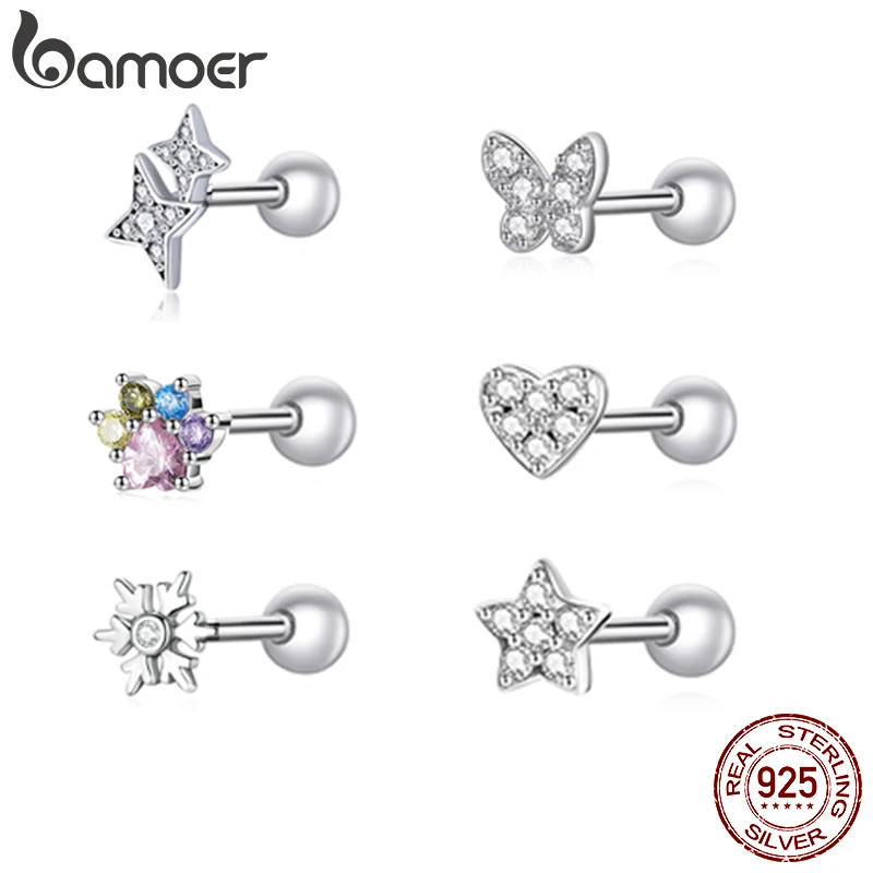 Bamoer 925 Sterling Silver Brilliant Star Earrings for Women Tiny Butterfly Stud Earrings Snowflake Girl Ear Studs Fine Jewelry
Bamoer 925 Sterling Silver Brilliant Star Earrings for Women Tiny Butterfly Stud Earrings Snowflake Girl Ear Studs Fine Jewelry