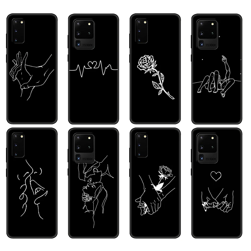 Black tpu Case For Samsung galaxy S20 /S20 PLUS/S20 ultra/S20+ /S20FE back cover Art White Line Kiss Love Heart Flower Rose Girl
Black tpu Case For Samsung galaxy S20 /S20 PLUS/S20 ultra/S20+ /S20FE back cover Art White Line Kiss Love Heart Flower Rose Girl