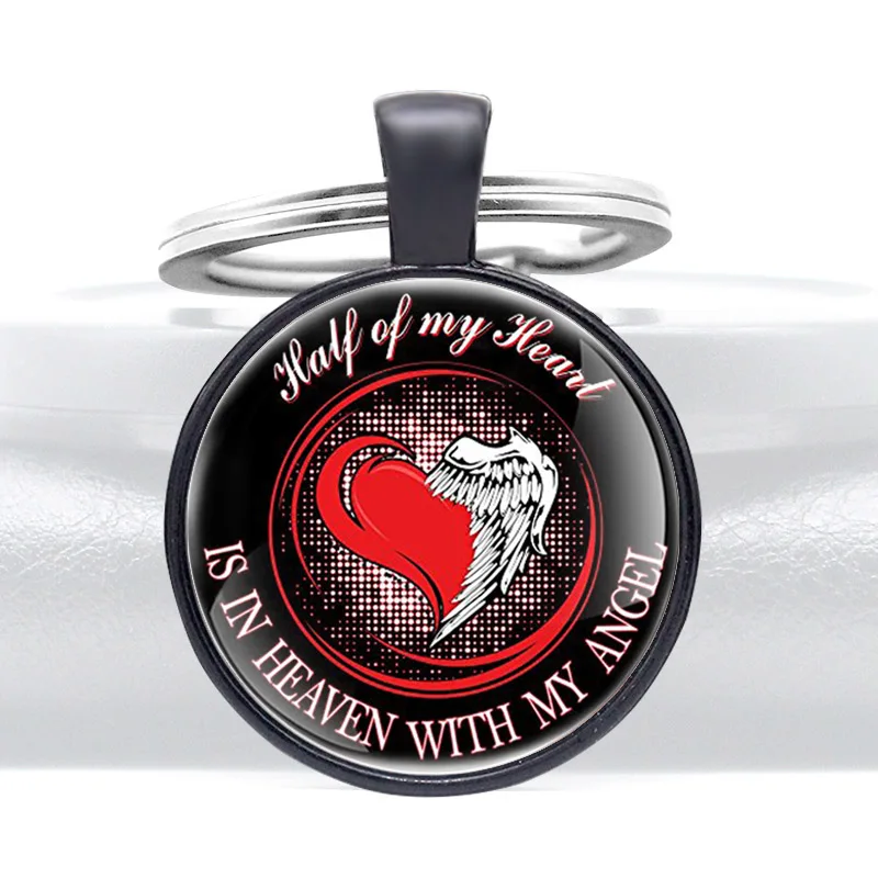 IS IN HEAVEN WITH MY ANGEL Symbol Glass Cabochon Metal Pendant Key Chain Fashion Accessories Gift
IS IN HEAVEN WITH MY ANGEL Symbol Glass Cabochon Metal Pendant Key Chain Fashion Accessories Gift