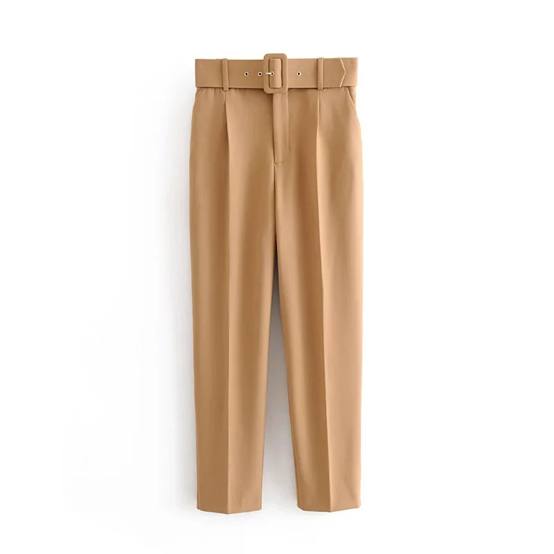 5 Colors Women Long Straight Pants Autumn 2021 Female Khaki High Waist With Belt Casual Solid Cotton Trousers
5 Colors Women Long Straight Pants Autumn 2021 Female Khaki High Waist With Belt Casual Solid Cotton Trousers