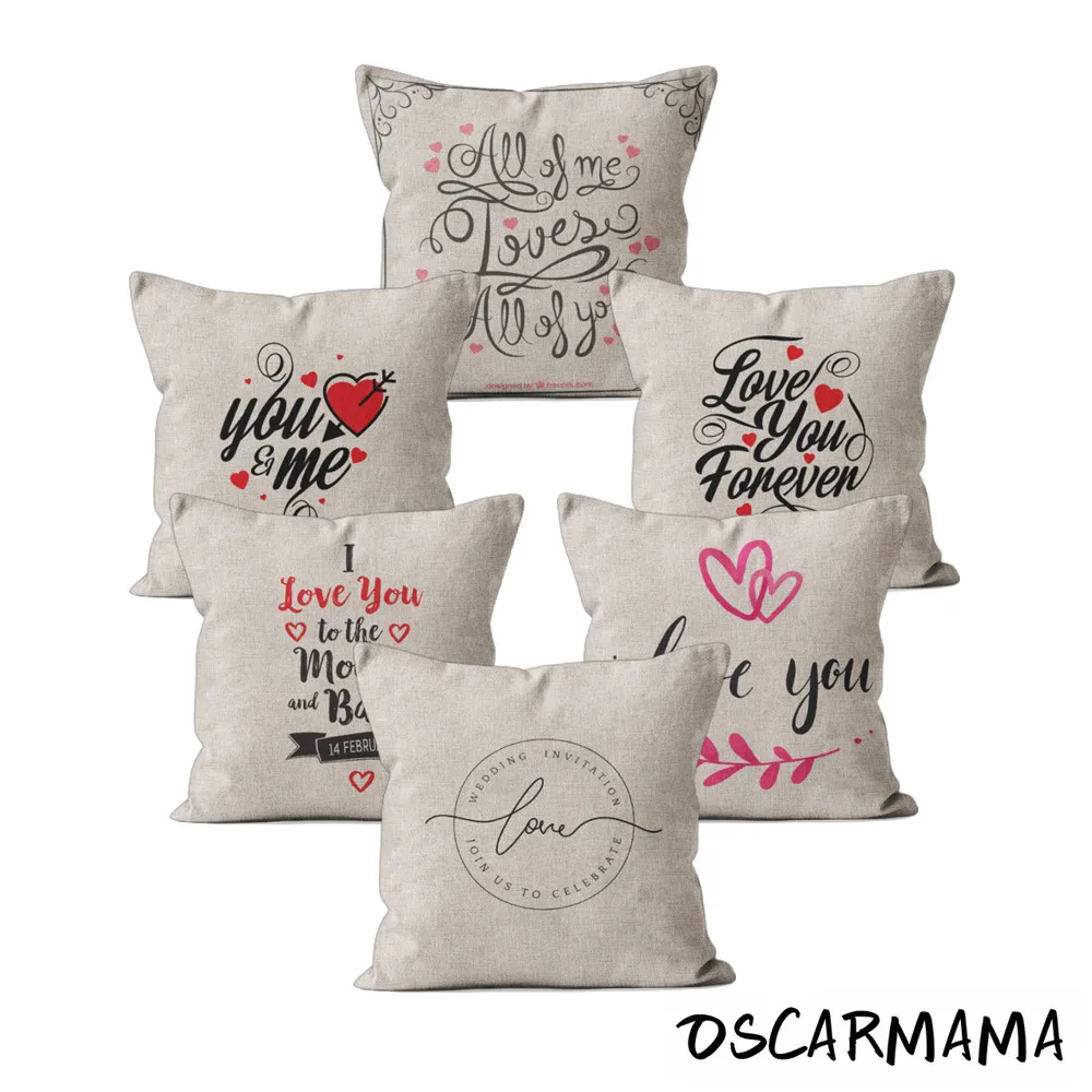 Popular Phrase Words Letters Printed Couch Home Decorative Pillows 45x45cm Cotton Linen Square Cushions "Love You More"
Popular Phrase Words Letters Printed Couch Home Decorative Pillows 45x45cm Cotton Linen Square Cushions "Love You More"